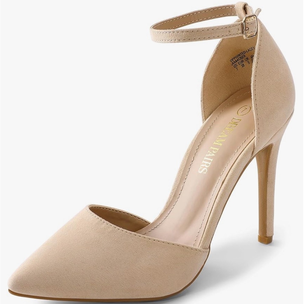 DREAM PARIS Nude Suede Heels